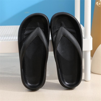 High-quality, waterproof EVA materials, flip flops feature a 4cm sole with superior elasticity, a no-slip design, and a soothing massage air cushion for ultimate foot support and relaxation.