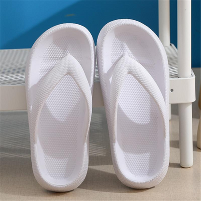 High-quality, waterproof EVA materials, flip flops feature a 4cm sole with superior elasticity, a no-slip design, and a soothing massage air cushion for ultimate foot support and relaxation.